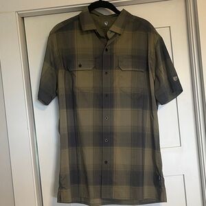 Kuhl Men's Olive and Black Plaid Button Down Shirt